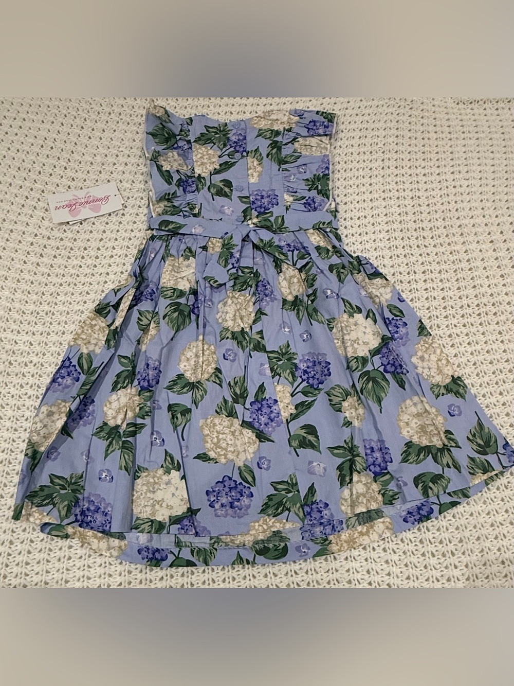Bonnie Jean Little Girls Sleeveless Flutter Fit + Flare Dress in hydrangea Sz 6 - Picture 5 of 7